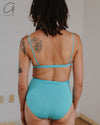 BASERANGE Mississippi Bra Narrow Collection Bamboo Fiber Bamboo Cotton Soft Underwear France BAS-BRMI-BL-SP25-LSS Turquoise